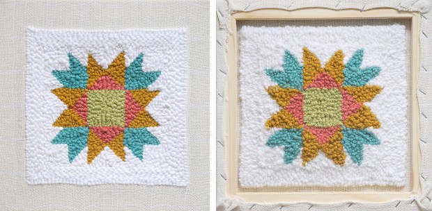 Finished Punch Needle Rug Hooking Back &amp; Front